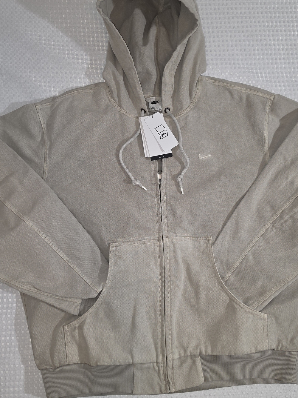 Nike Life Men's Full-Zip Unlined Canvas Active Jacket Light Iron Ore Gray Size L